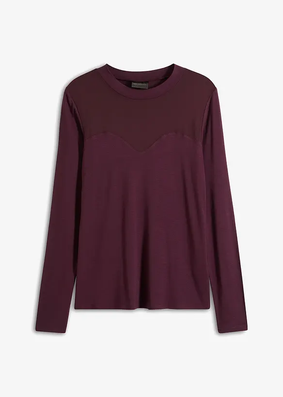 Langermet topp med mesh, bonprix