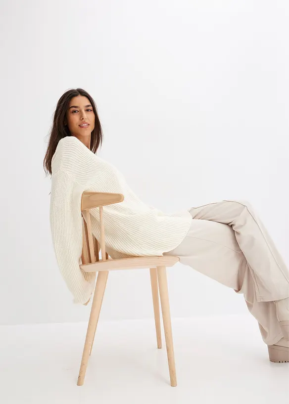 Oversized genser med ull, bonprix