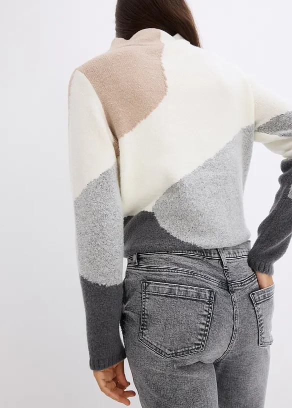 Jeans med stretch og strasstener, bonprix