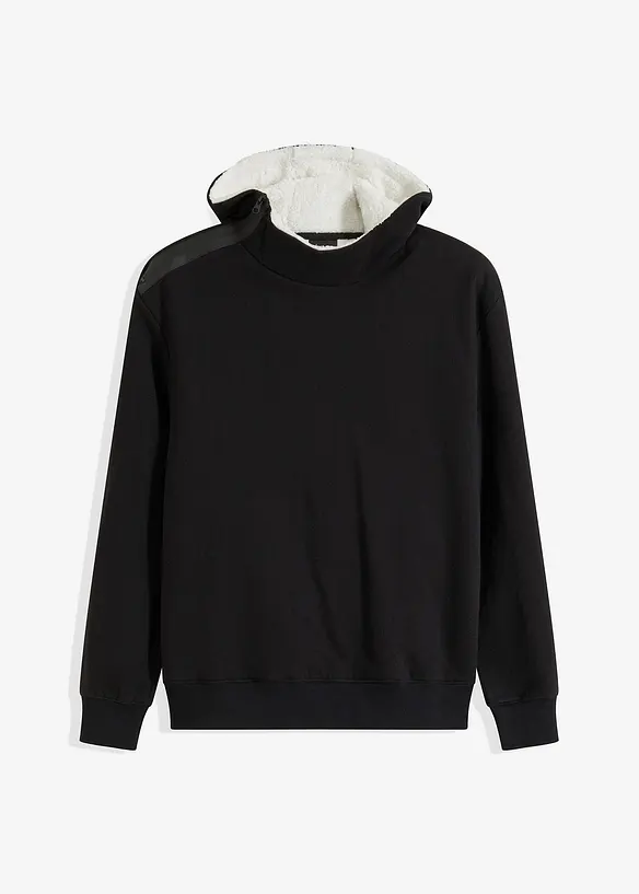 Termo-sweatshirt med hette og glidelås, varmt fôret, bonprix
