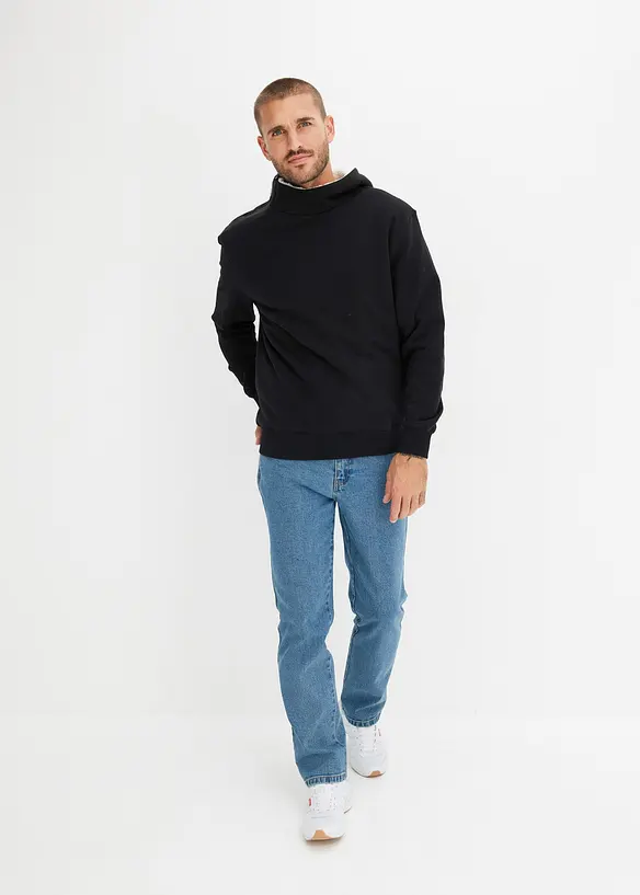 Termo-sweatshirt med hette og glidelås, varmt fôret, bonprix