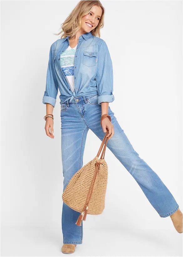 Bootcut-jeans Mid Waist, Komfort-Stretch, bonprix