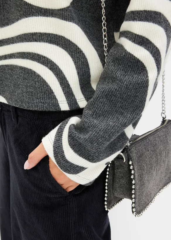 Behagelig, ribbestrikket topp, bonprix