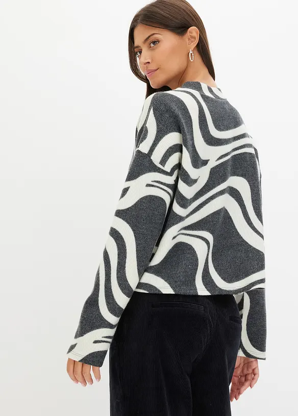 Behagelig, ribbestrikket topp, bonprix