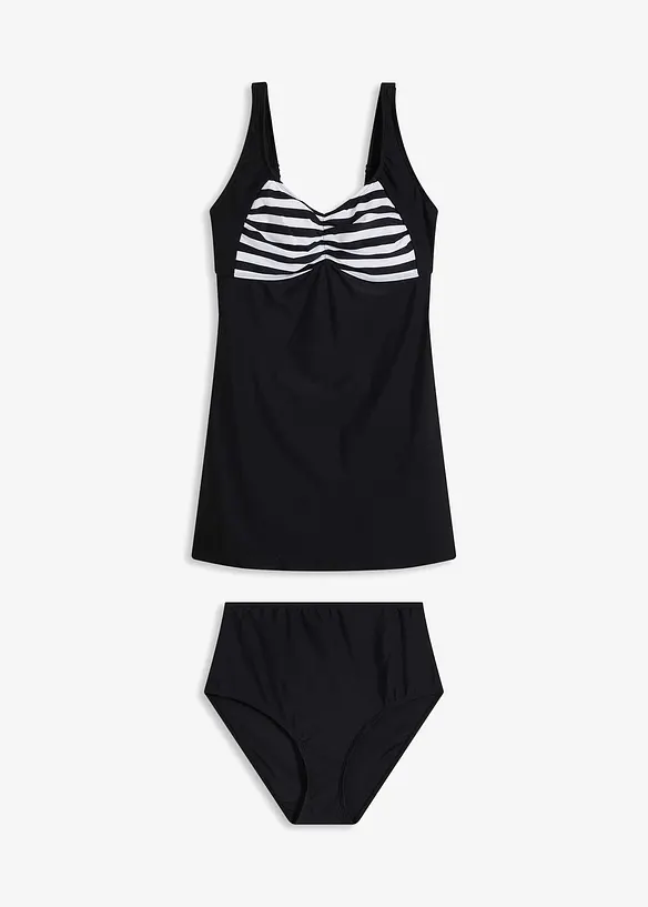 Lang tankini med highwaist-bikinibukse (2-delt sett), bonprix