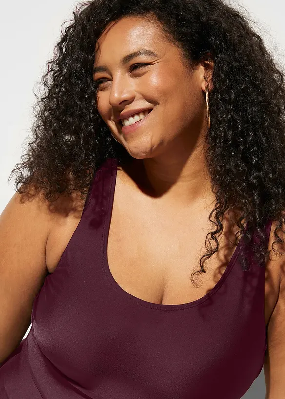 Shape-badedrakt med pyntefolder, lett formende, bonprix