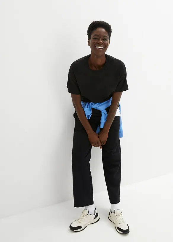Oversized topp i formstabil økologisk bomull, bonprix