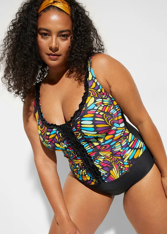 Shape-badedrakt med rysjer, sterkt formende, bonprix