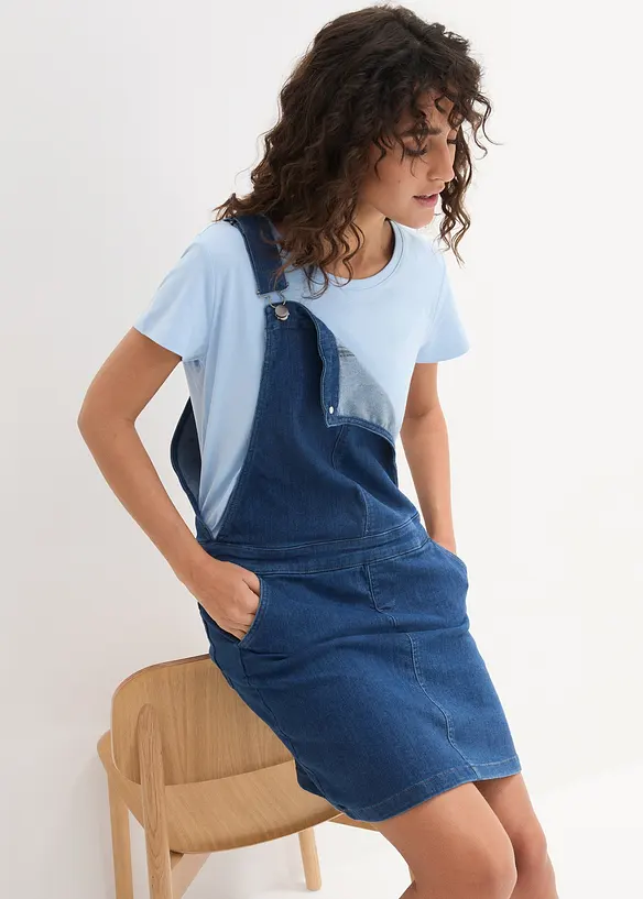 Topp med rund hals, kort arm (5-pack), bonprix