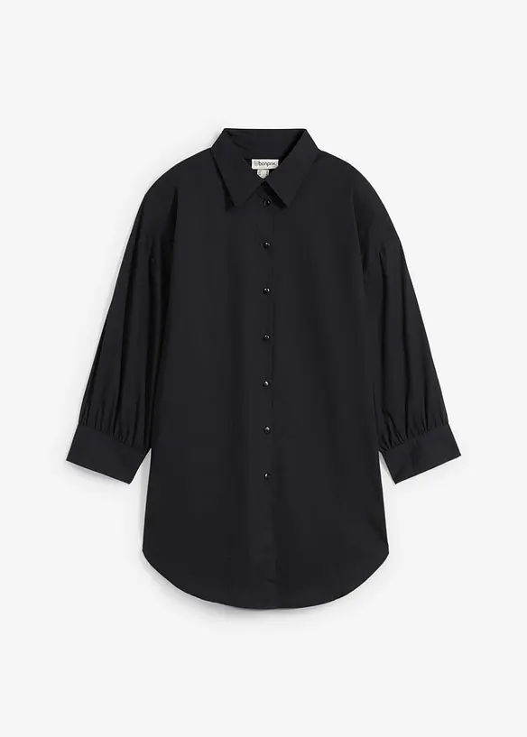 Oversized skjorte i bomull med 3/4-lange ermer, bonprix