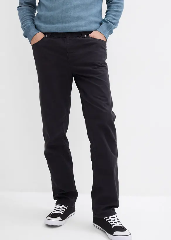 Regular Fit slip on-bukse med komfortlinning, Straight (2-pack), bonprix