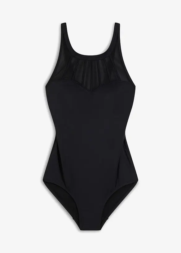 Shape-badedrakt, middels formende med transparent mesh, bonprix