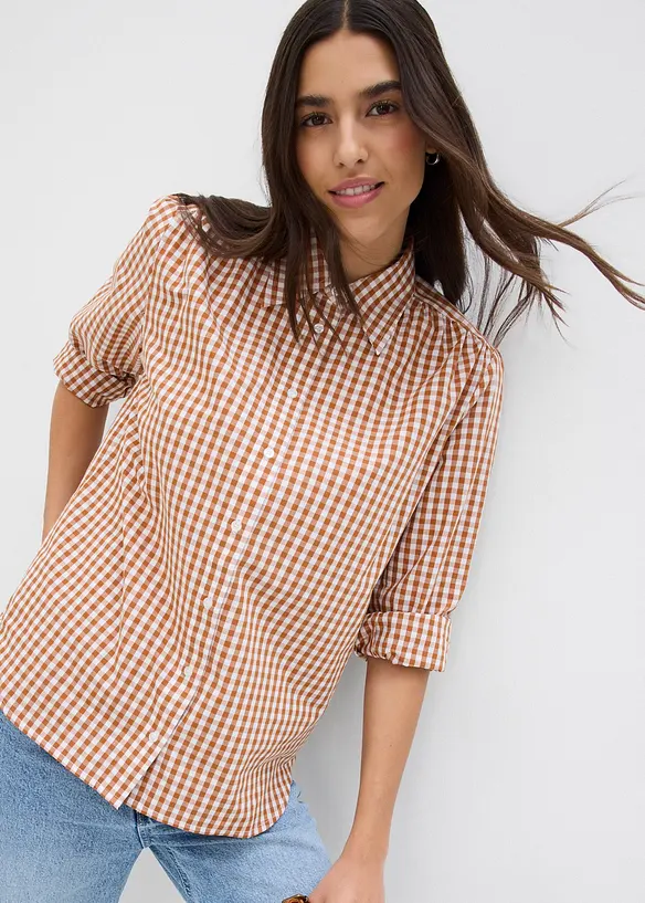 Oversized bluse med puffermer, bonprix