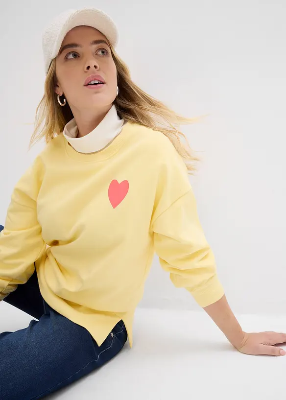 Oversized sweatshirt i økologisk bomull, bonprix