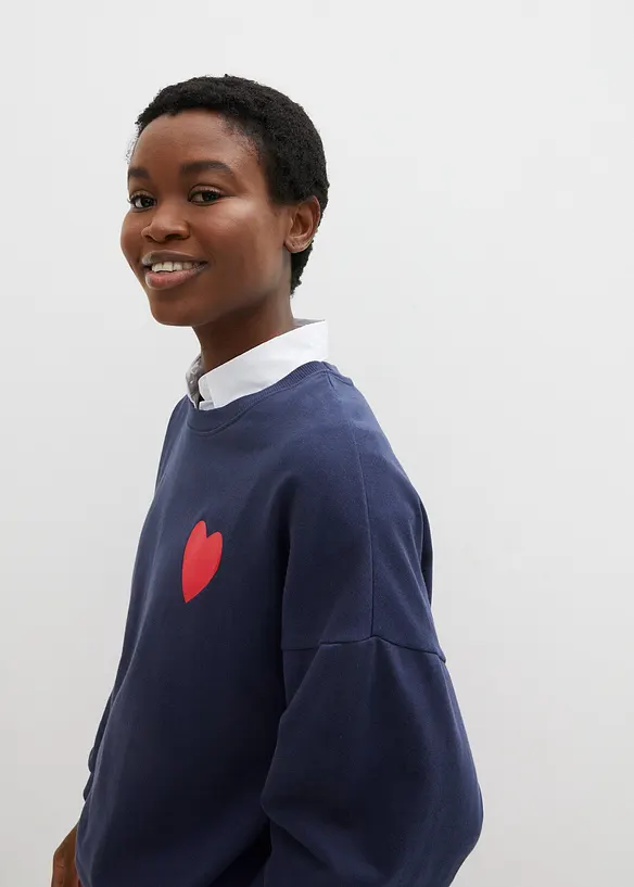 Oversized sweatshirt i økologisk bomull, bonprix