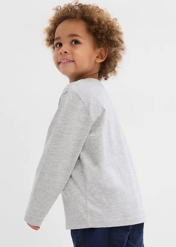Langermet topp med økologisk bomull (3-pack), bonprix