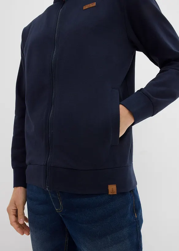 Sweatjakke med ståkrage, bonprix
