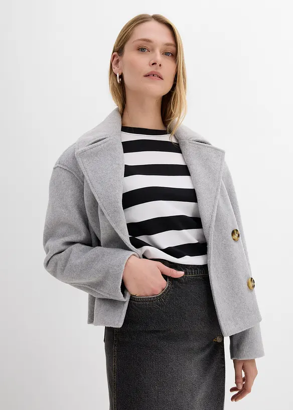 Kort jakke i ull-look, bonprix