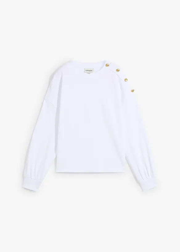 Sweatshirt med knapper, bonprix