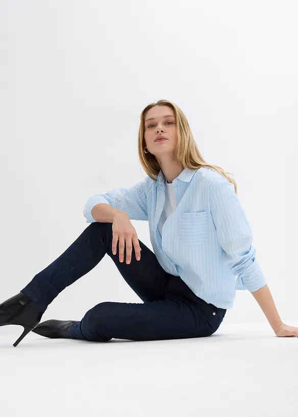 Skinny jeans Mid Waist, i økologisk bomull, bonprix