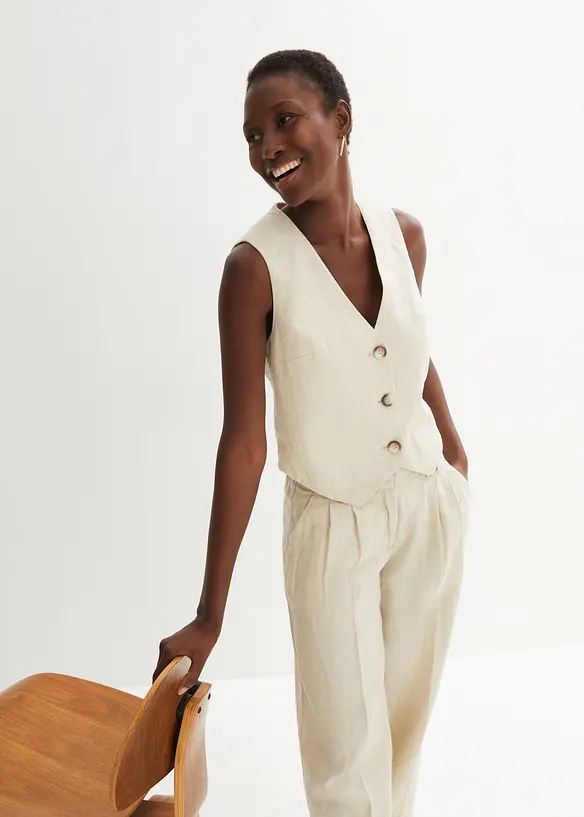 Vest i lin, bonprix