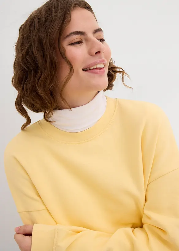 Oversized sweatshirt i ren bomull, bonprix