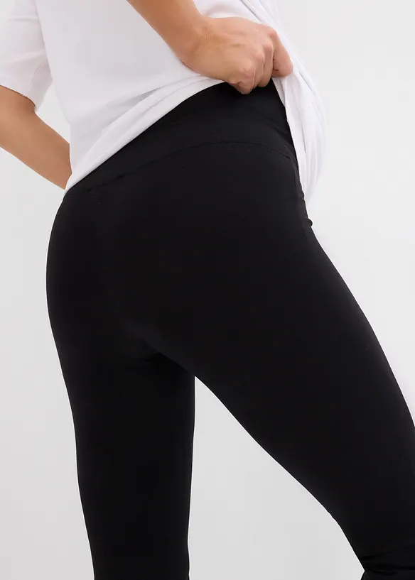 Mammaleggings med støtte i økologisk bomull, Straight Leg, bonprix