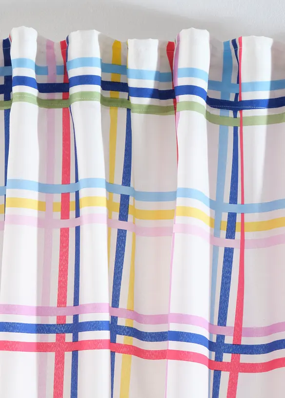 Gardin i resirkulert polyester med rutemønster (1-pack), bonprix