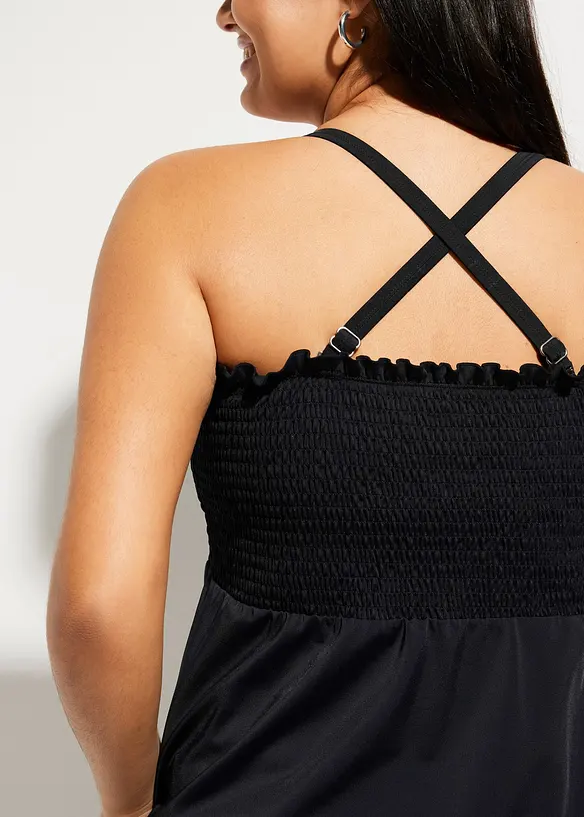 Bandeau tankini med vaflet topp (2-delt sett), bonprix