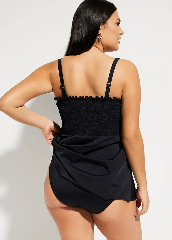 Bandeau tankini med vaflet topp (2-delt sett), bonprix