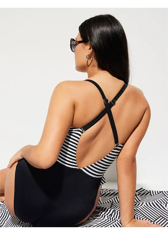 Badedrakt med volang, bonprix