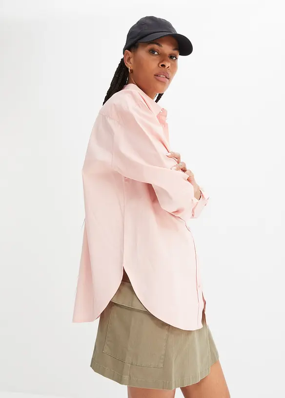 Oversized skjorte med knappestolpe, av 100% bomull, bonprix
