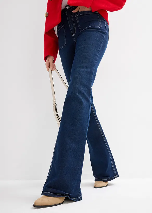 Bootcut-jeans High Waist, Stretch Full Length, bonprix