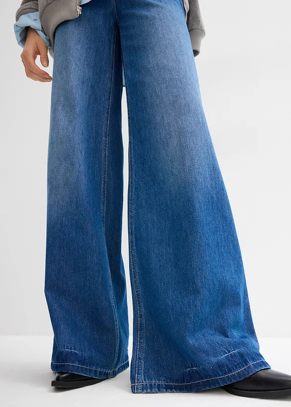 Wide-Leg-jeans, High Waist, Full Length, komfortlinning, bonprix