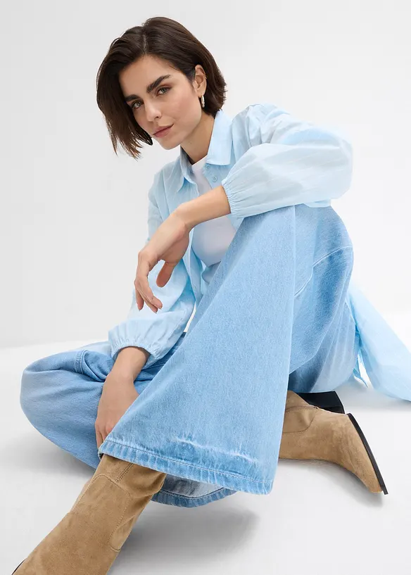 Wide-Leg-jeans, High Waist, Full Length, komfortlinning, bonprix