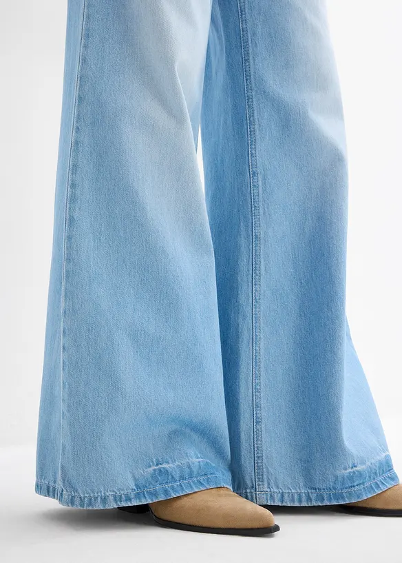 Wide-Leg-jeans, High Waist, Full Length, komfortlinning, bonprix