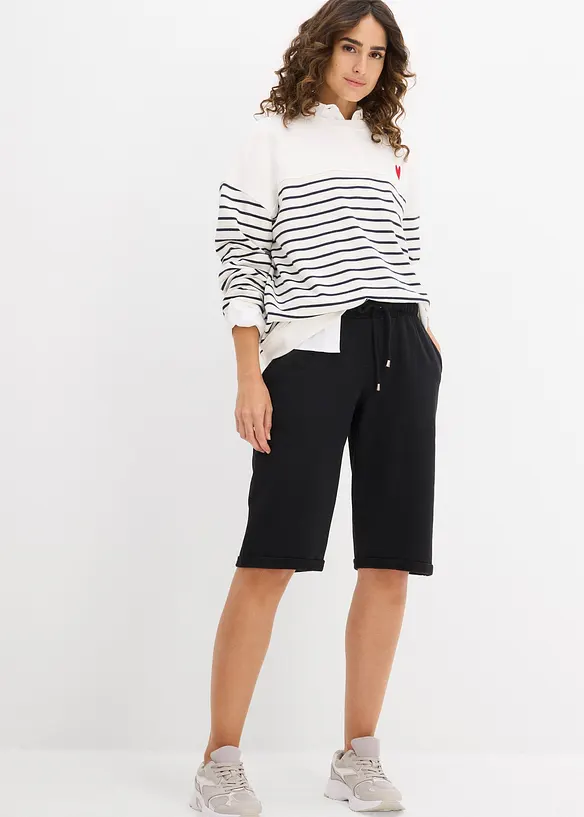 Bermudashorts i trikotmateriale med oppbrett, bonprix