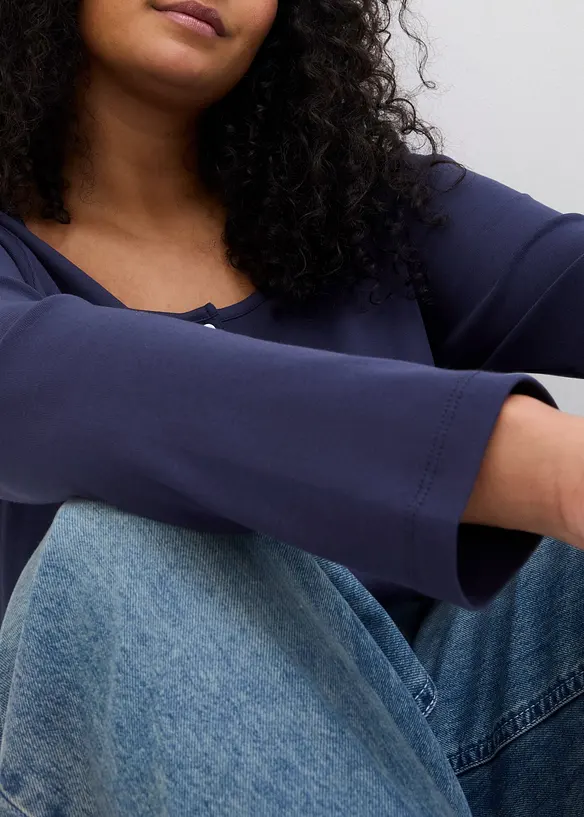 Topp i ren økologisk bomull med rund hals, bonprix