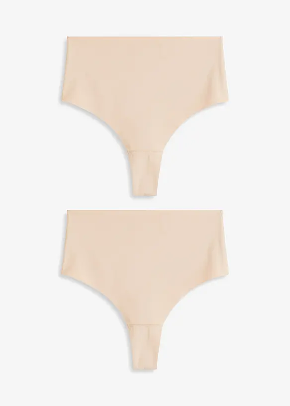 Sømløs shape-stringtruse med lett formende effekt (2-pack), bonprix