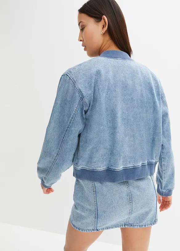 Bomberjakke i denim, bonprix