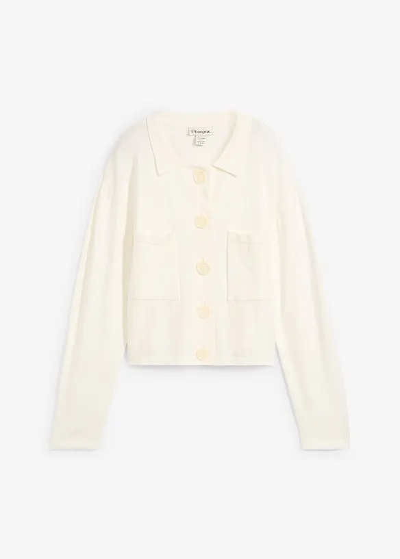 Kort cardigan i finstrikk, bonprix