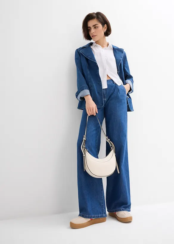 Wide Leg-jeans, Mid Waist, Super Soft, bonprix