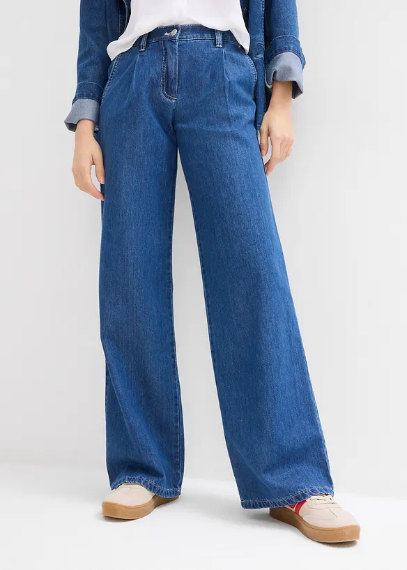 Wide Leg-jeans, Mid Waist, Super Soft, bonprix