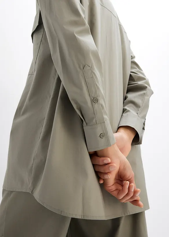 Lang bluse i ren bomull, bonprix