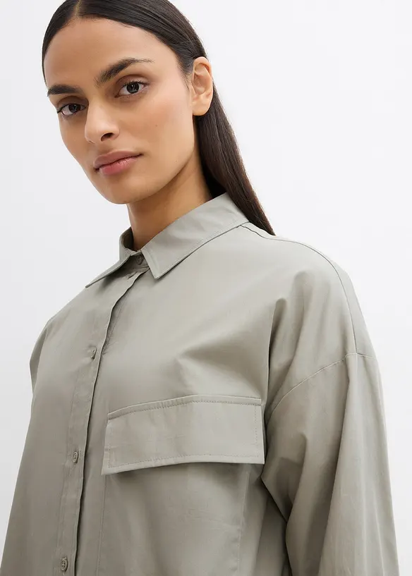 Lang bluse i ren bomull, bonprix