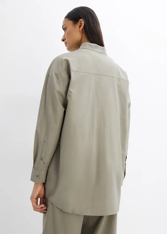 Lang bluse i ren bomull, bonprix