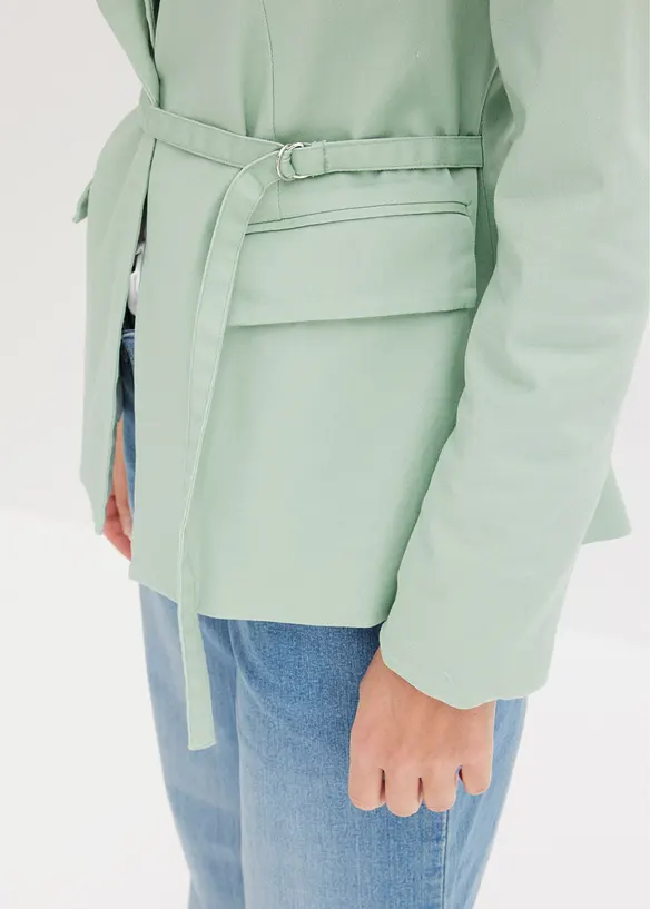 Twill-blazer med stretch og knytebelte, bonprix