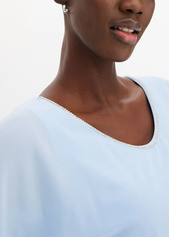 Tunika i chiffon med strass, bonprix