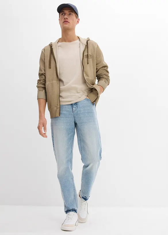 Classic Fit-jeans med stretch og kortere ben, Tapered, bonprix