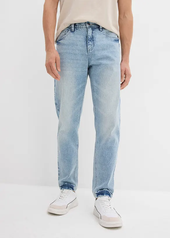 Classic Fit-jeans med stretch og kortere ben, Tapered, bonprix